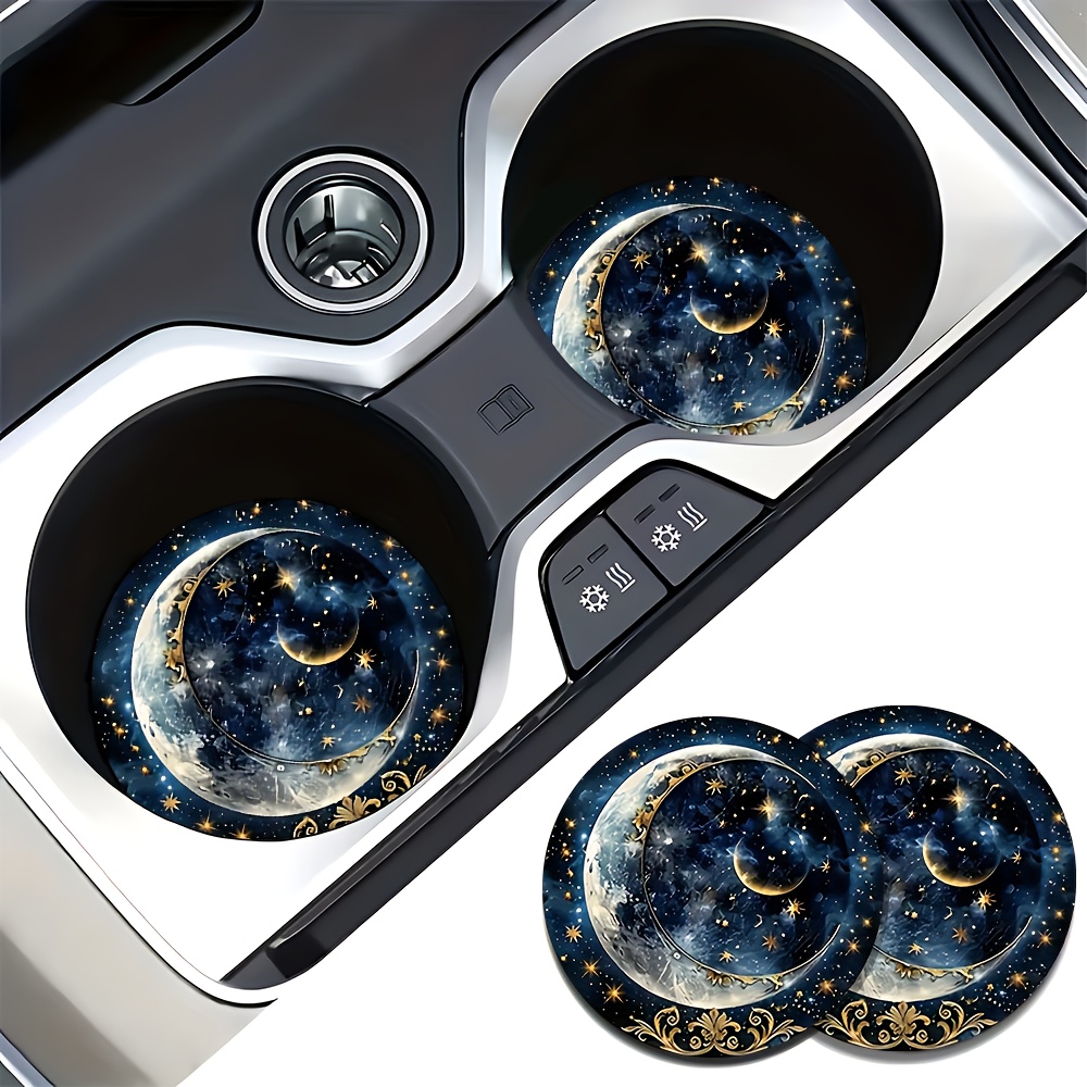 Men Accessories Elegant - 2pcs Starry Night Moon Car Cup