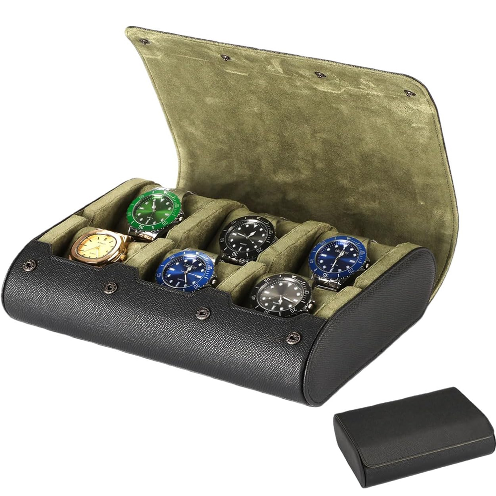 Travel Organizer Men - 6 Watch Travel Cases PU Leather