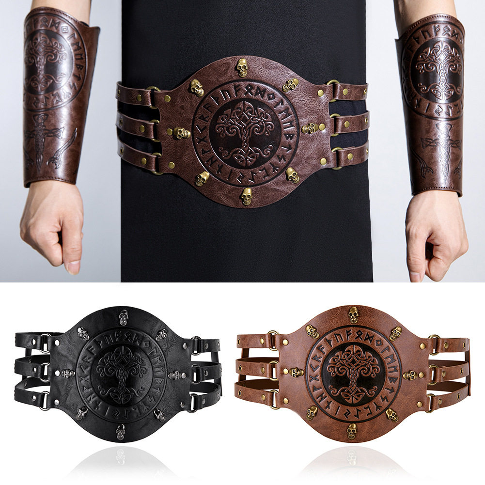 Men'S Viking Accessories - Medieval wide corset belt, Viking pirate