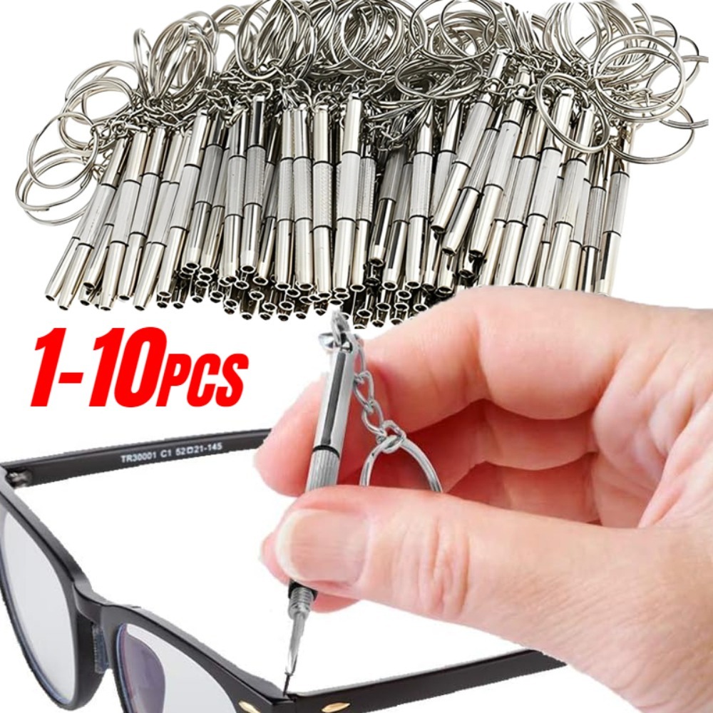Keychain Multi Tool - 1/3/5/10 Portable Eyeglass Repair Screwdriver Keychain