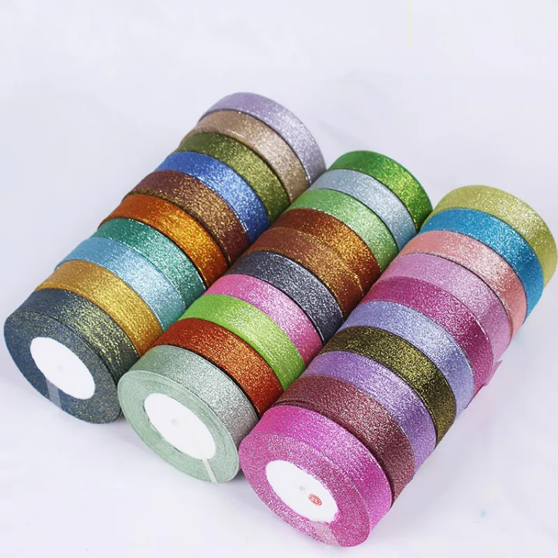 Men Accessories Gift Box - 25yards 25MM Glitter Onion Ribbon Chrismas