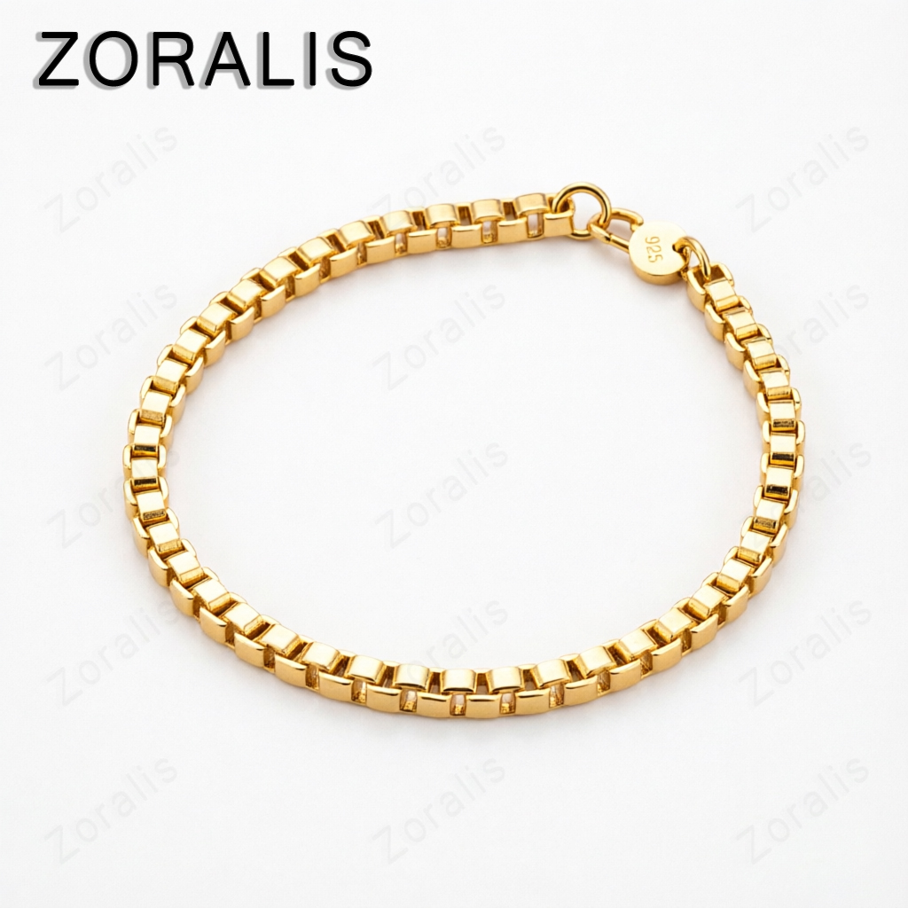 Men Accessories Gift Box - Exquisite 18K Gold 4mm Box Chain