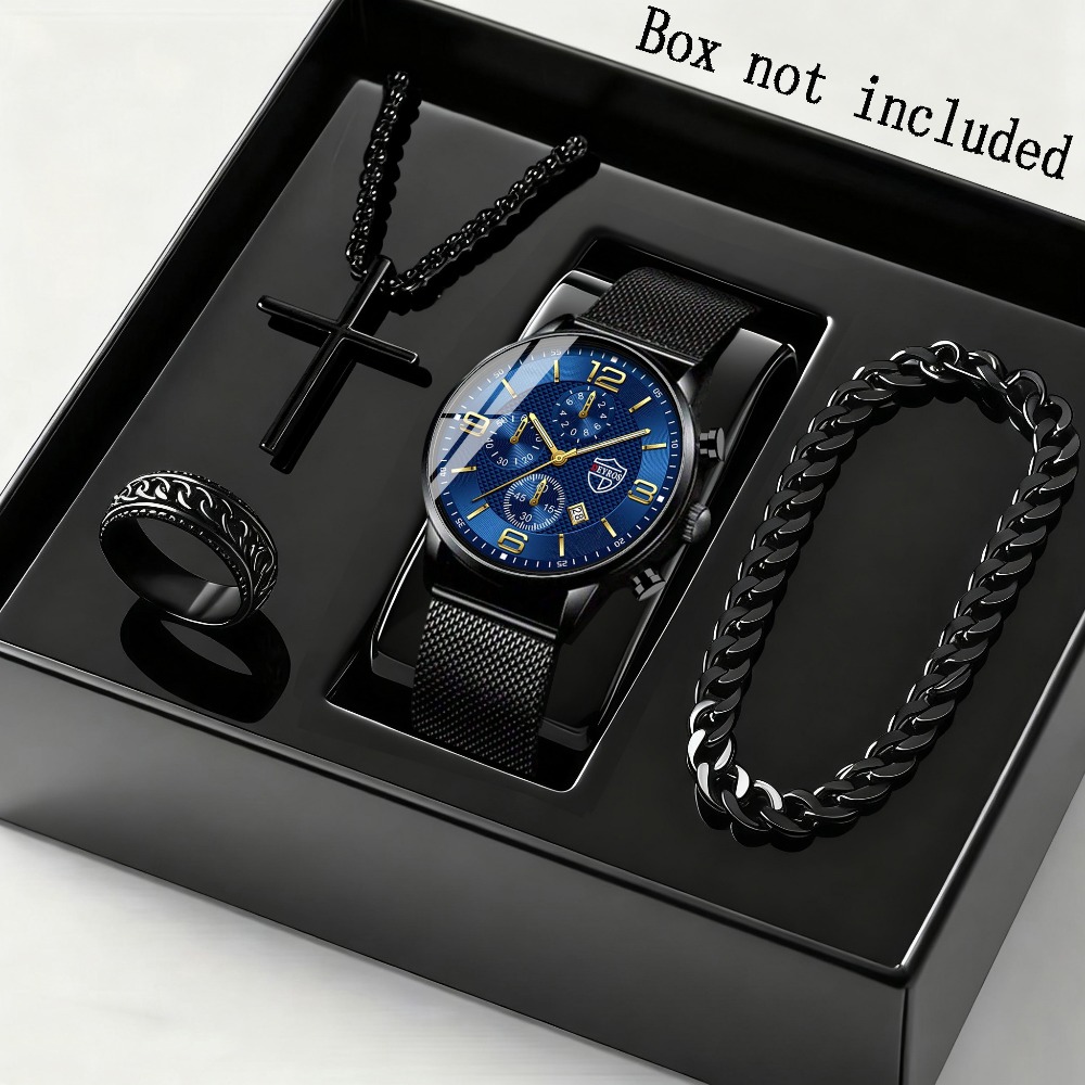 4pcs/set Men'S Elegant Quartz  - огляд і ціна Men Accessories Elegant
