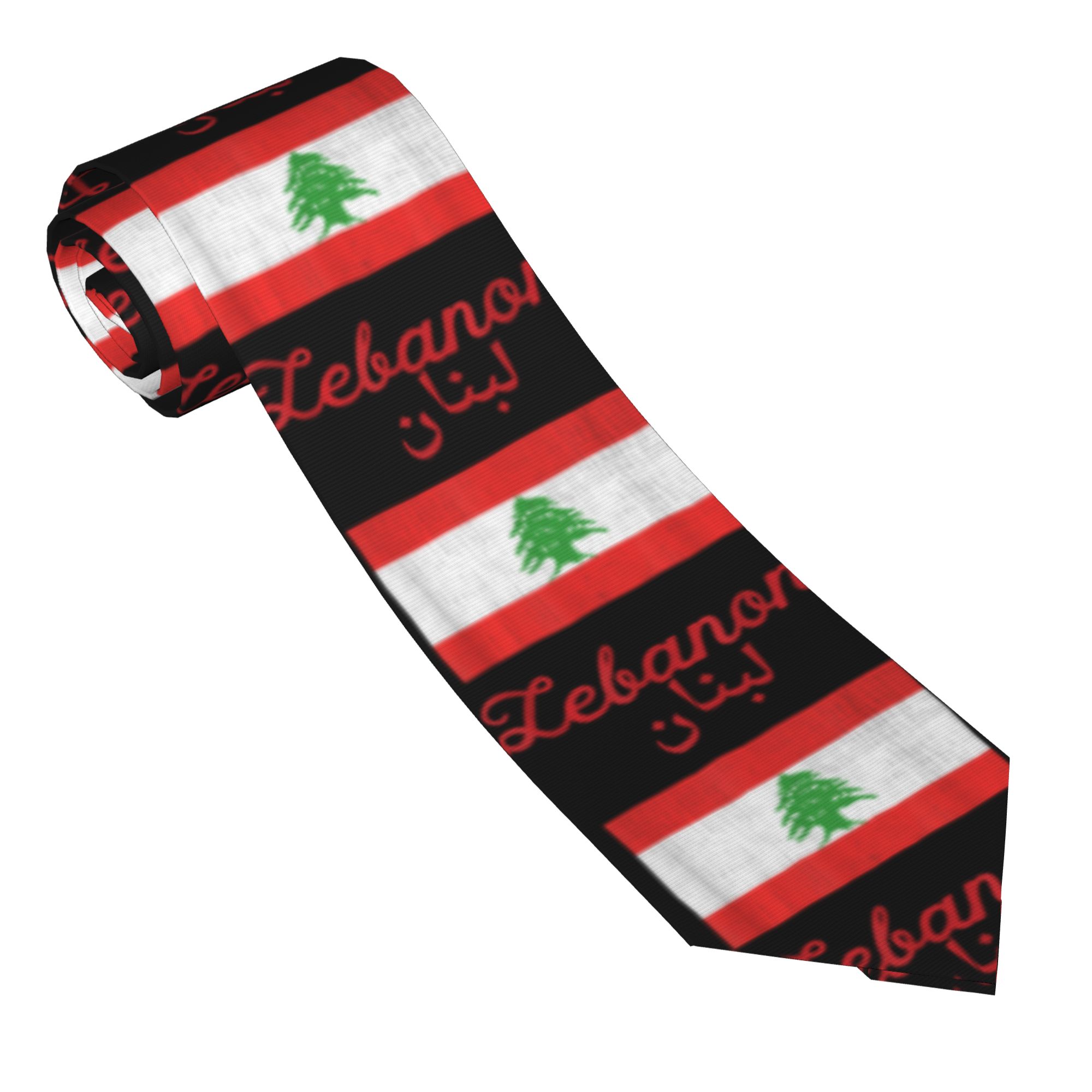 Lebanon Flag Tie  Retro Casual - огляд і ціна Men Accessories Lebanon