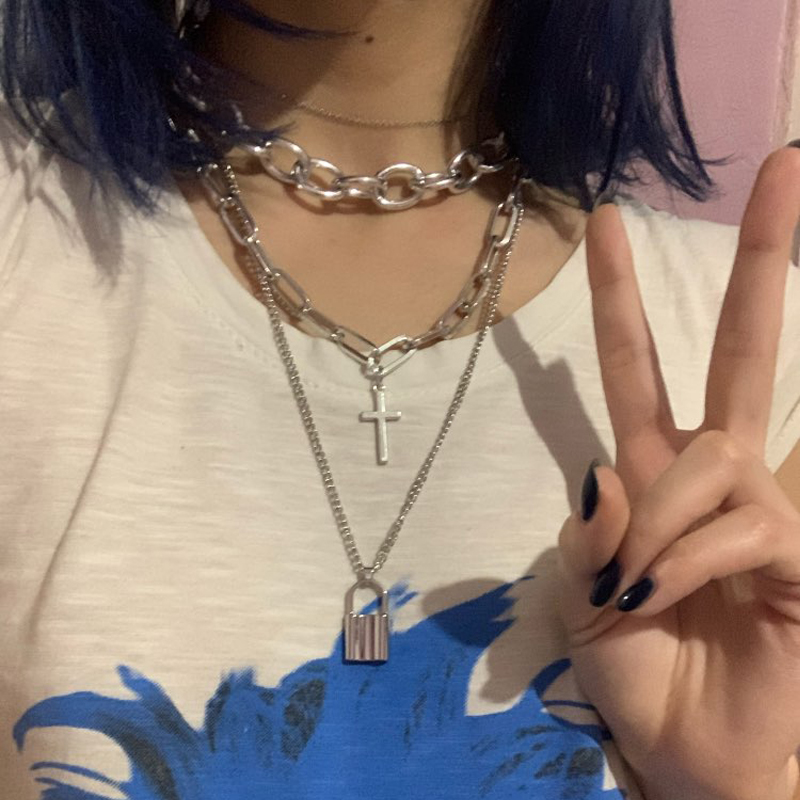 FNQUFUJ Layered grunge aesthet - огляд і ціна Men Accessories Neck Chain