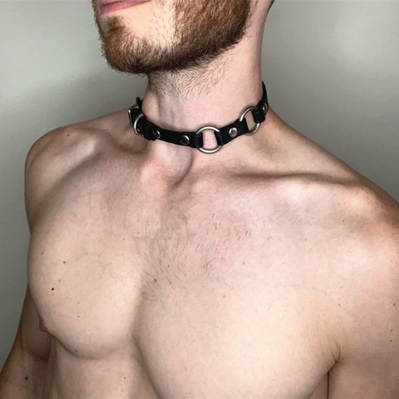Stylish Synthetic Leather Chok - огляд і ціна Men Accessories Neck Chain