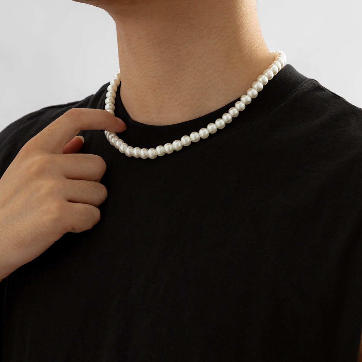 Simple Imitation-Pearl Beaded  - огляд і ціна Men Accessories Neck Chain