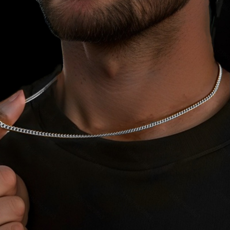 2mm Men's Cuban Chain Necklace - огляд і ціна Men'S Accessories Trending