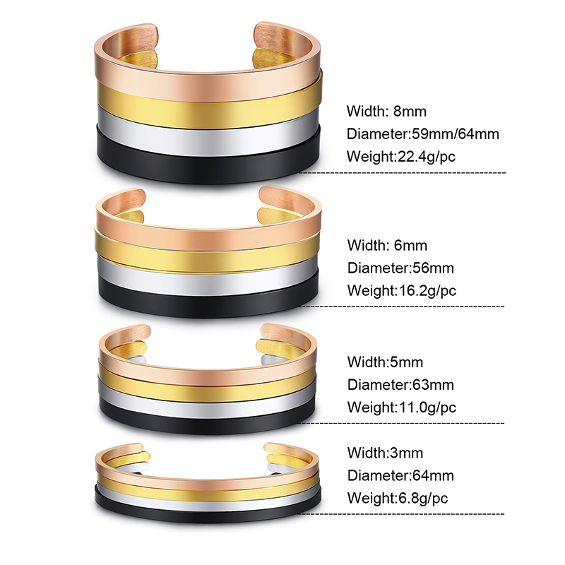4MM To 8MM Free Engraving Cuff - огляд і ціна Men Accessories All