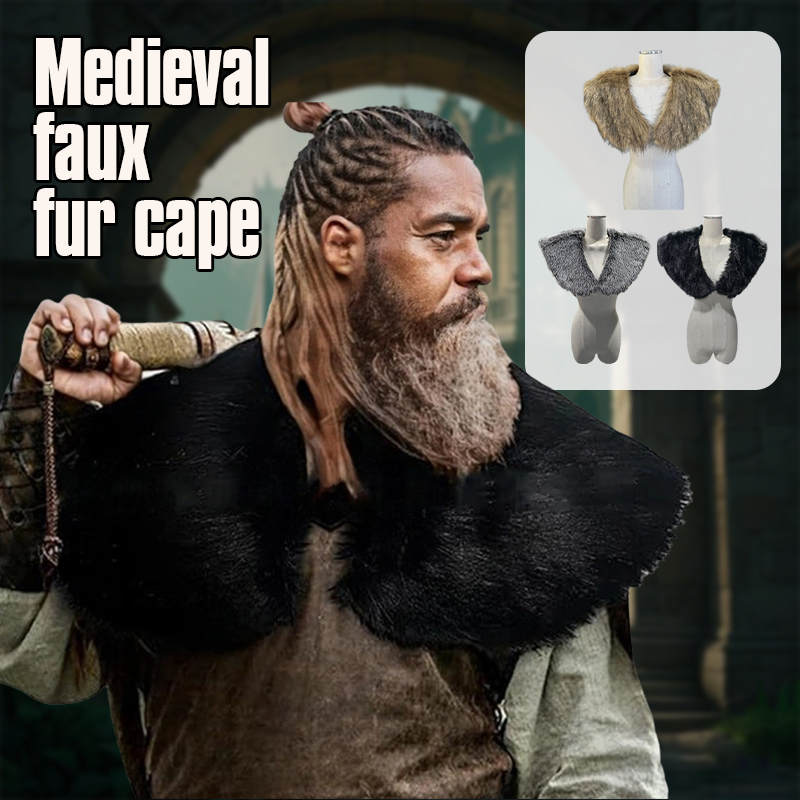 Medieval Faux Fur Collar Fur S - огляд і ціна Men'S Viking Accessories