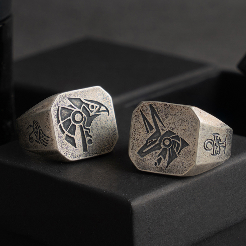 Retro Egypt Anubis Horus Ring  - огляд і ціна Men'S Accessories Jewelry Egypt