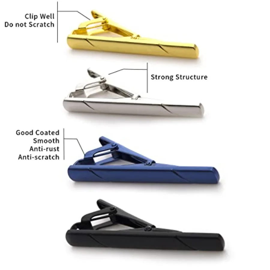 4Pcs Tie Clips For Men Tie Bar - огляд і ціна Men Accessories Gift Box