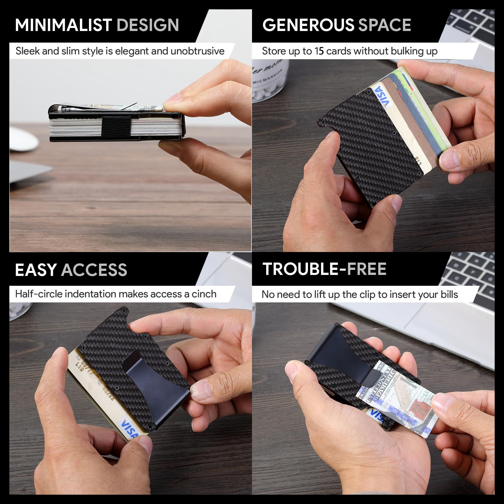 Carbon Fiber Wallet, Metal Mon - огляд і ціна Card Case Minimalist