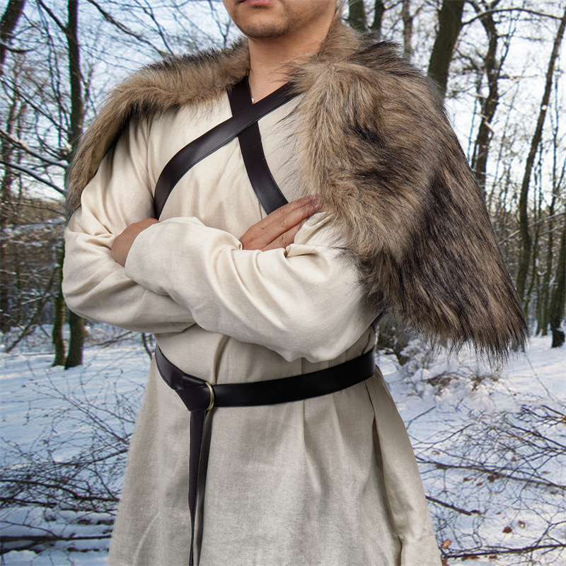 Man Medieval Faux Fur Cape Sho - огляд і ціна Men'S Viking Accessories