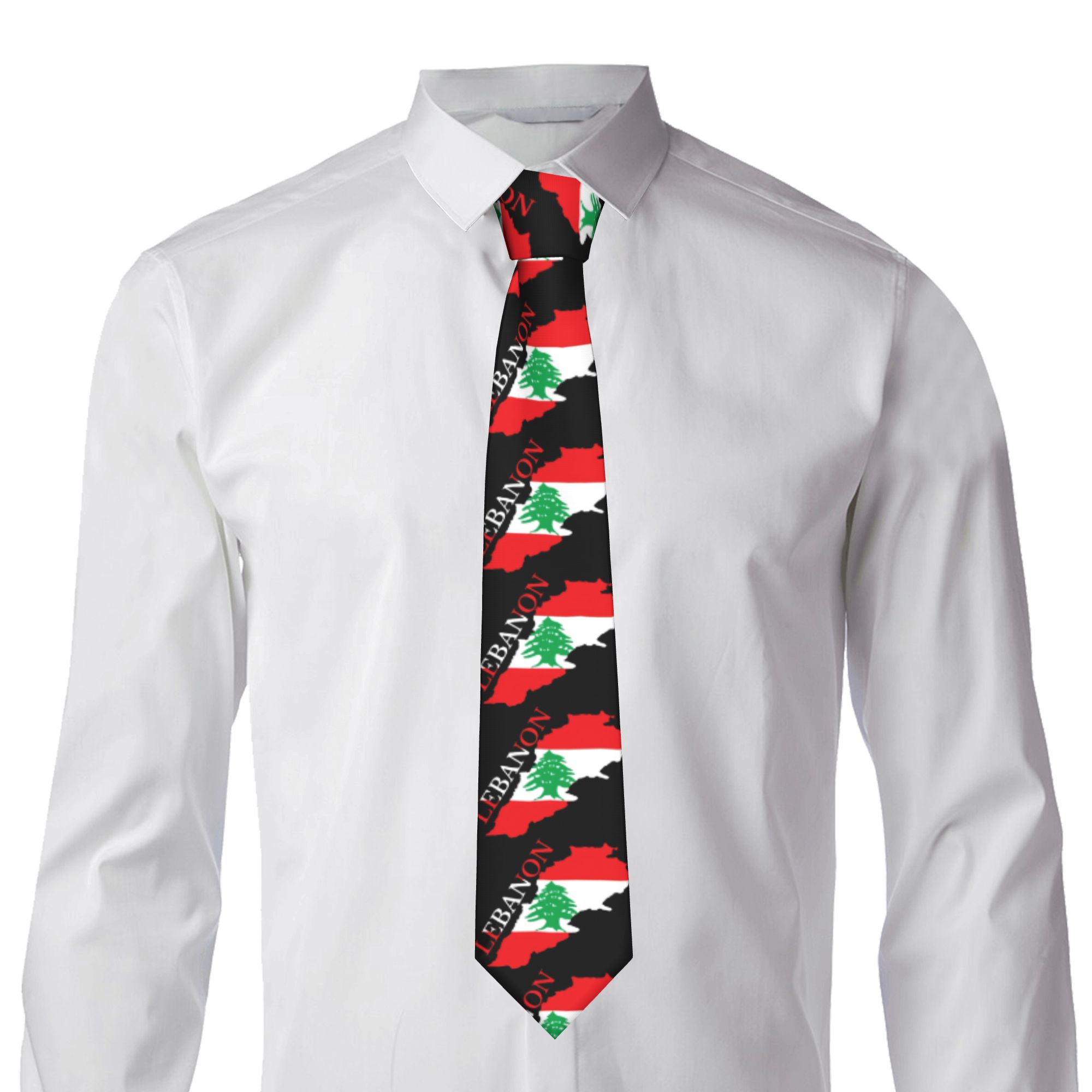 Lebanon Flag Map  Tie  Cosplay - огляд і ціна Men Accessories Lebanon
