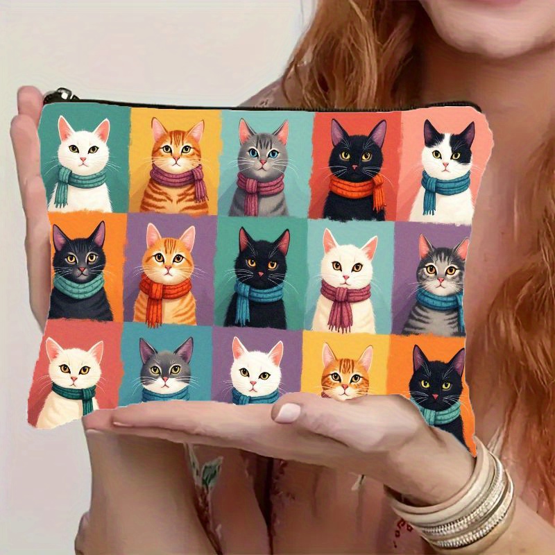 Cute Cat Print Makeup Bag, Zip - огляд і ціна Travel Organizer Men