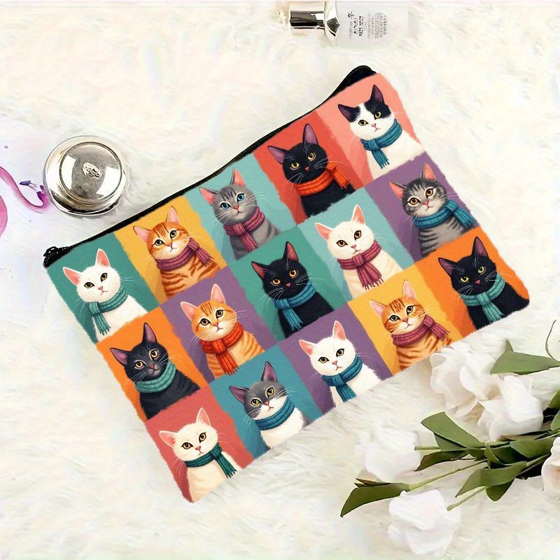 Cute Cat Print Makeup Bag, Zip - огляд і ціна Travel Organizer Men