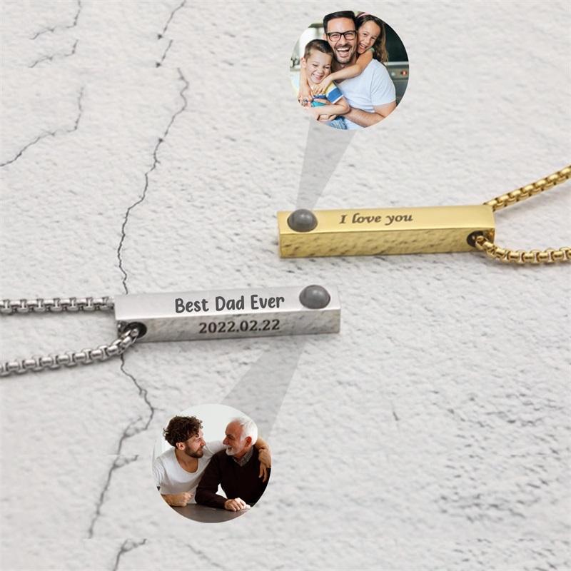Custom Picture Name Necklace P - огляд і ціна Men Accessories Gift Box